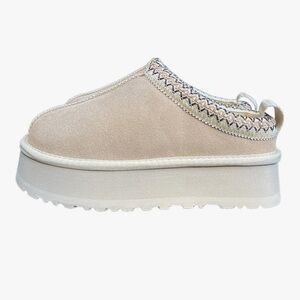 Beige Platform Slip-On Shoes
